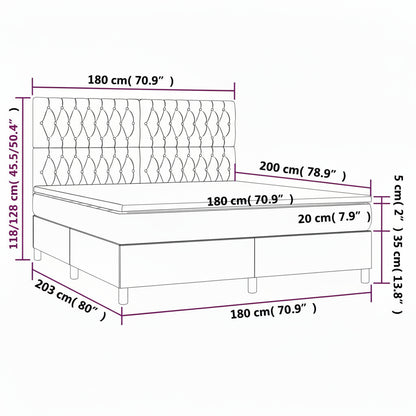 Boxspringbett mit hoher Rückenlehne, inkl. Matratze 180x200 cm