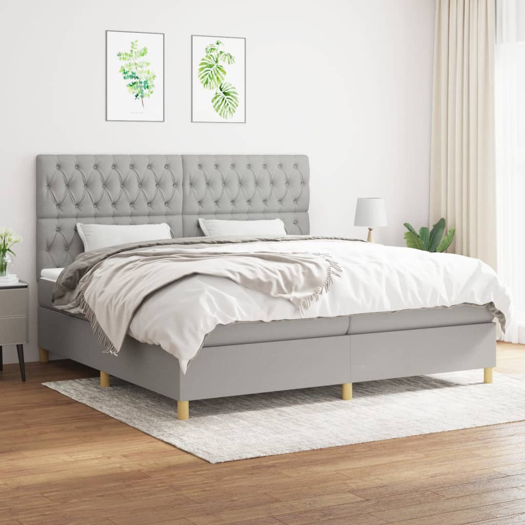 Boxspringbett mit hoher Rückenlehne, inkl. Matratze 200x200 cm