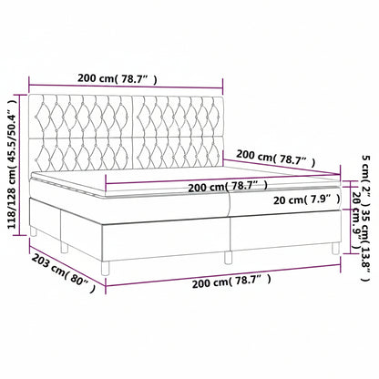 Boxspringbett mit hoher Rückenlehne, inkl. Matratze 200x200 cm