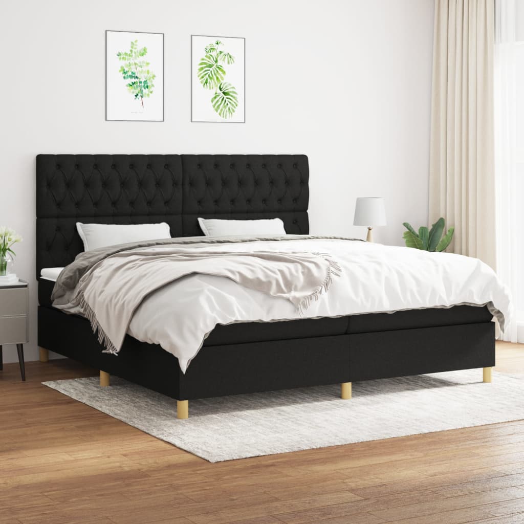 Boxspringbett mit hoher Rückenlehne, inkl. Matratze 200x200 cm