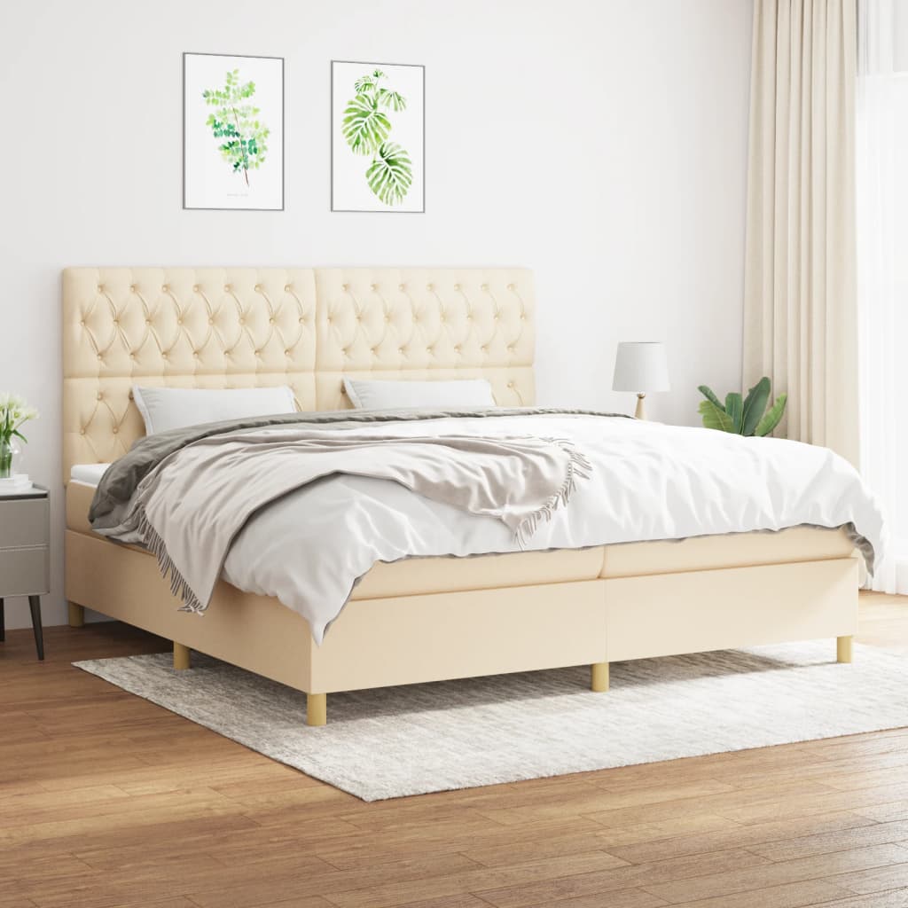 Boxspringbett mit hoher Rückenlehne, inkl. Matratze 200x200 cm