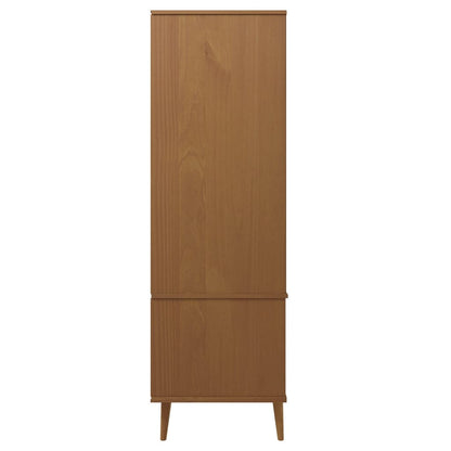 Kleiderschrank MOLDE Grau 90x55x175 cm Massivholz Kiefer
