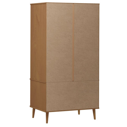 Kleiderschrank MOLDE Grau 90x55x175 cm Massivholz Kiefer
