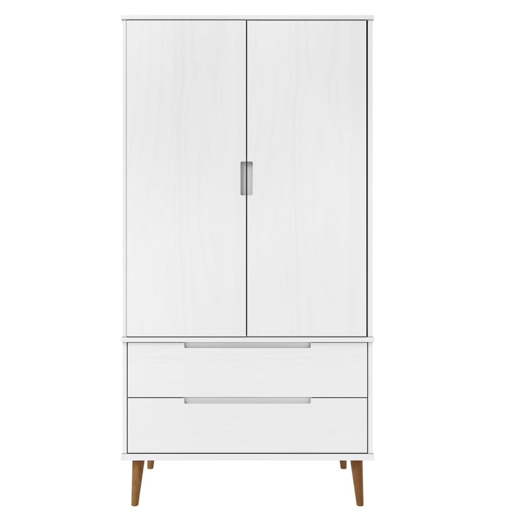 Kleiderschrank MOLDE Grau 90x55x175 cm Massivholz Kiefer
