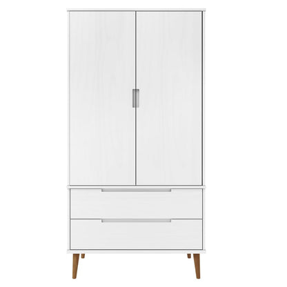 Kleiderschrank MOLDE Grau 90x55x175 cm Massivholz Kiefer