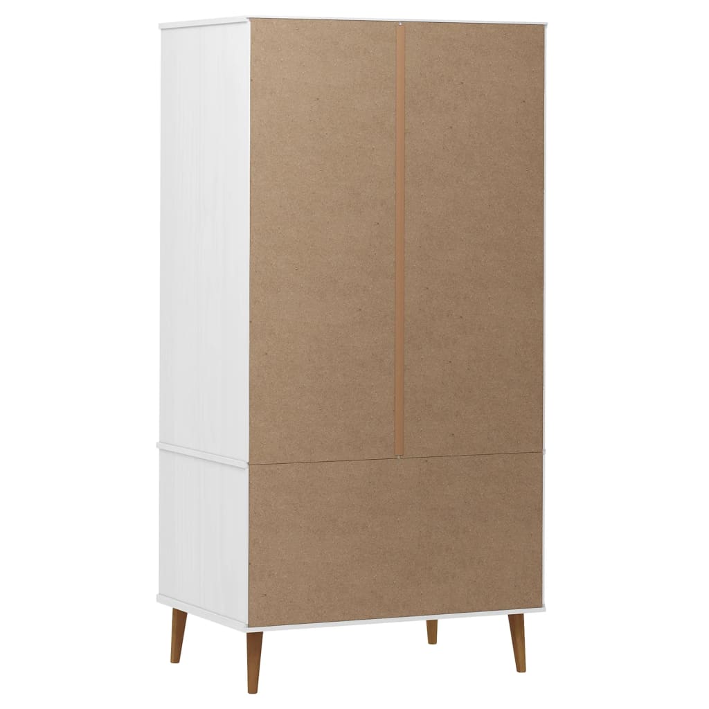 Kleiderschrank MOLDE Grau 90x55x175 cm Massivholz Kiefer