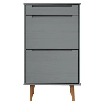 Schuhschrank MOLDE Weiß 59,5x35x103 cm Massivholz Kiefer