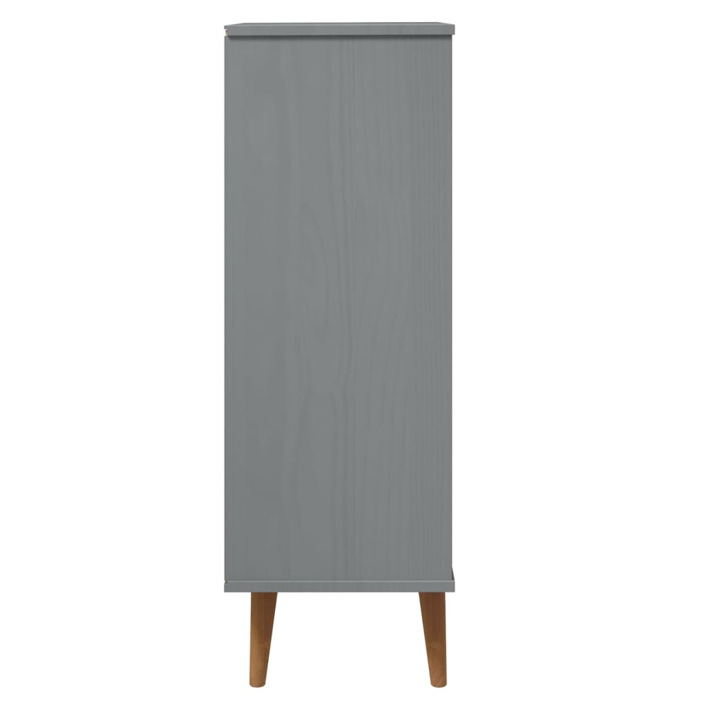 Schuhschrank MOLDE Weiß 59,5x35x103 cm Massivholz Kiefer