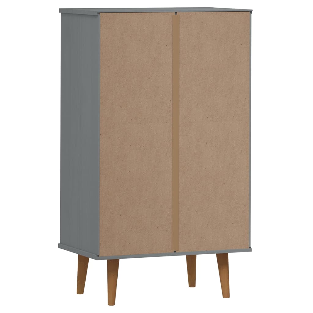Schuhschrank MOLDE Weiß 59,5x35x103 cm Massivholz Kiefer