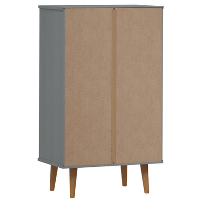 Schuhschrank MOLDE Weiß 59,5x35x103 cm Massivholz Kiefer