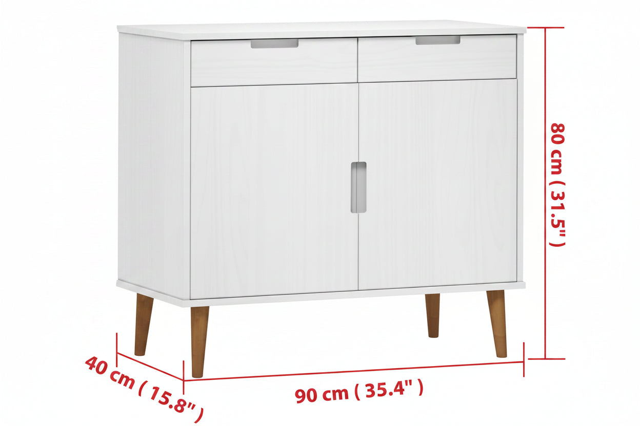 Sideboard Molde 90X40X80 Cm Massivholz Kiefer