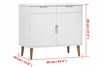 Sideboard Molde 90X40X80 Cm Massivholz Kiefer