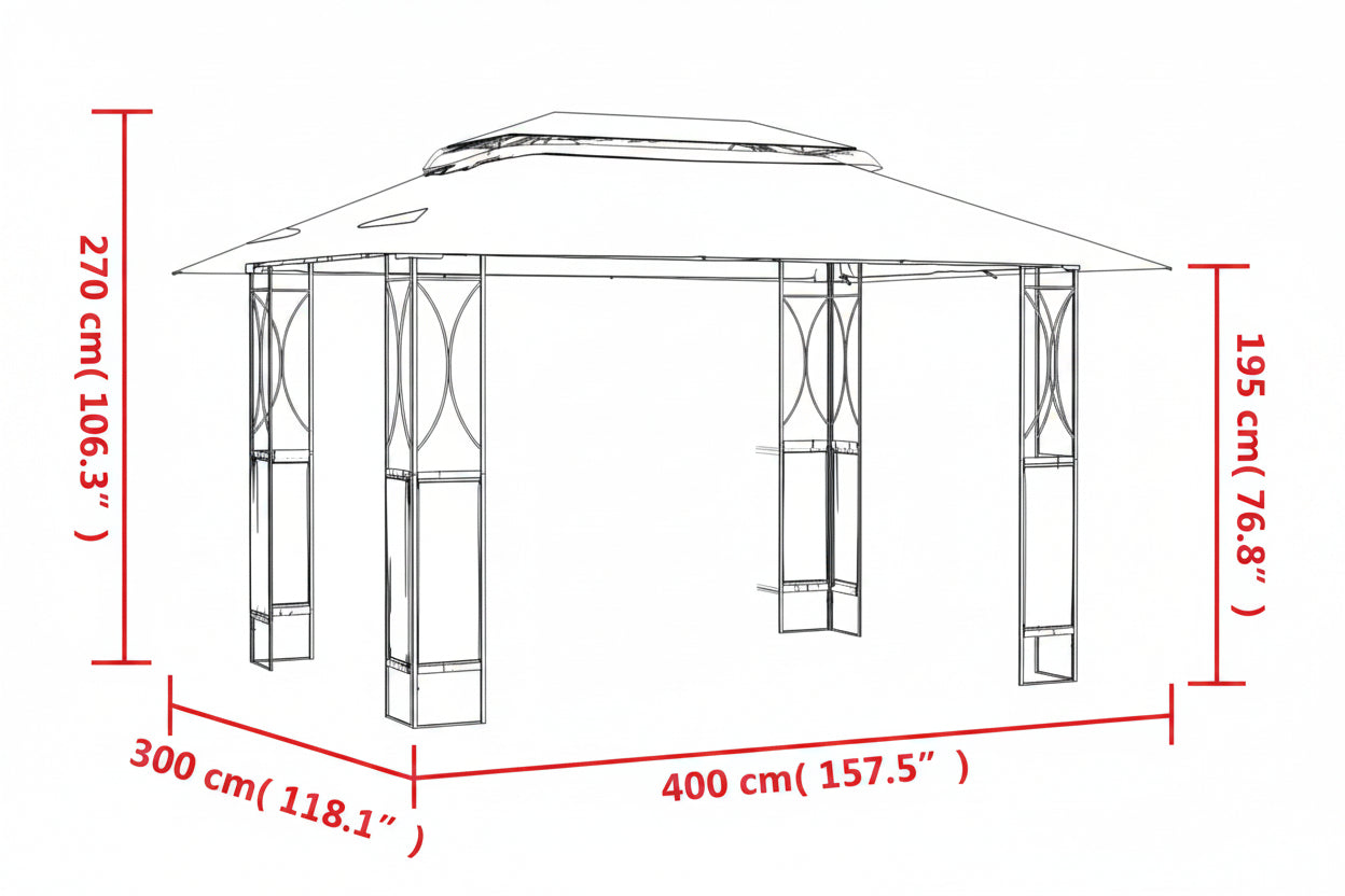 Pavillon Mit Dach Anthrazit Stahl