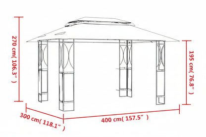 Pavillon Mit Dach Anthrazit Stahl