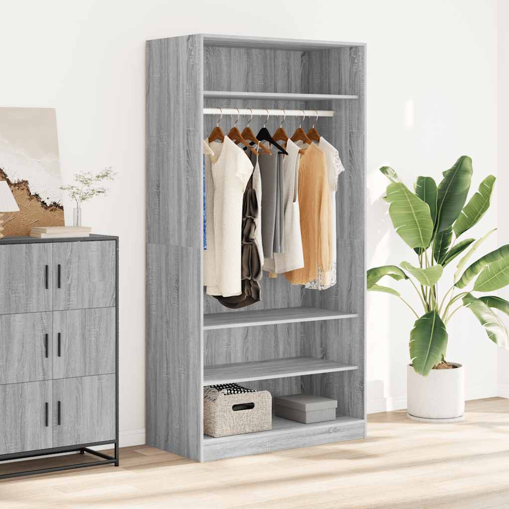 Kleiderschrank Hochglanz-Weiß 100x50x200 cm Holzwerkstoff