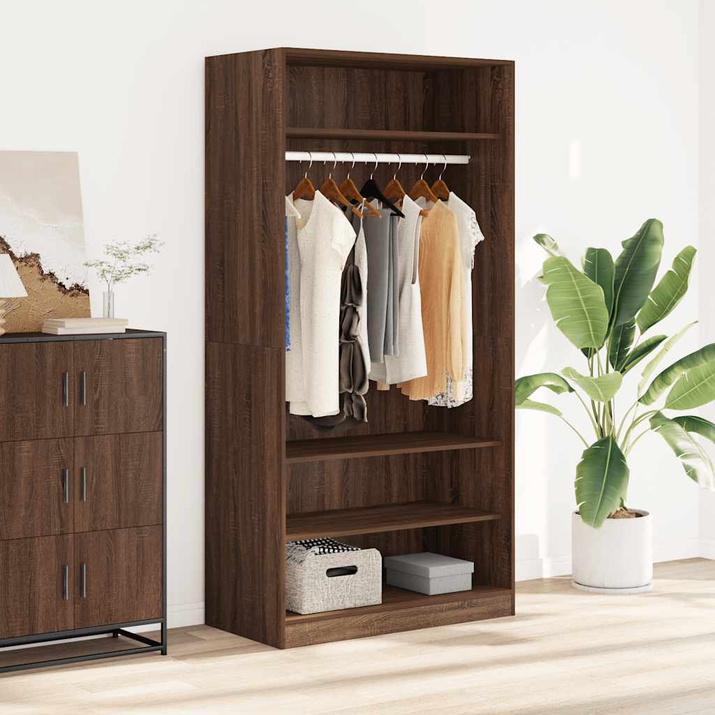 Kleiderschrank Hochglanz-Weiß 100x50x200 cm Holzwerkstoff