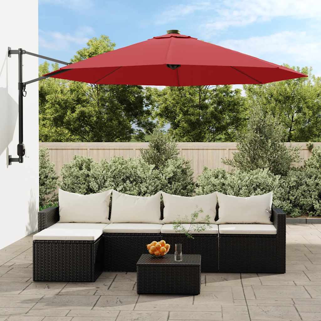Wand-Sonnenschirm Mit Leds 290 Cm