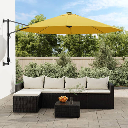 Wand-Sonnenschirm Mit Leds 290 Cm