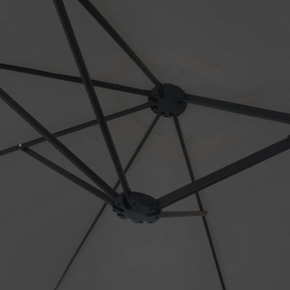 Doppel-Sonnenschirm mit LED-Leuchten Sandweiß 449x265 cm