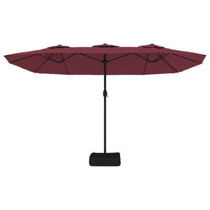 Doppel-Sonnenschirm Mit Led-Leuchten Bordeaux 449X265 Cm