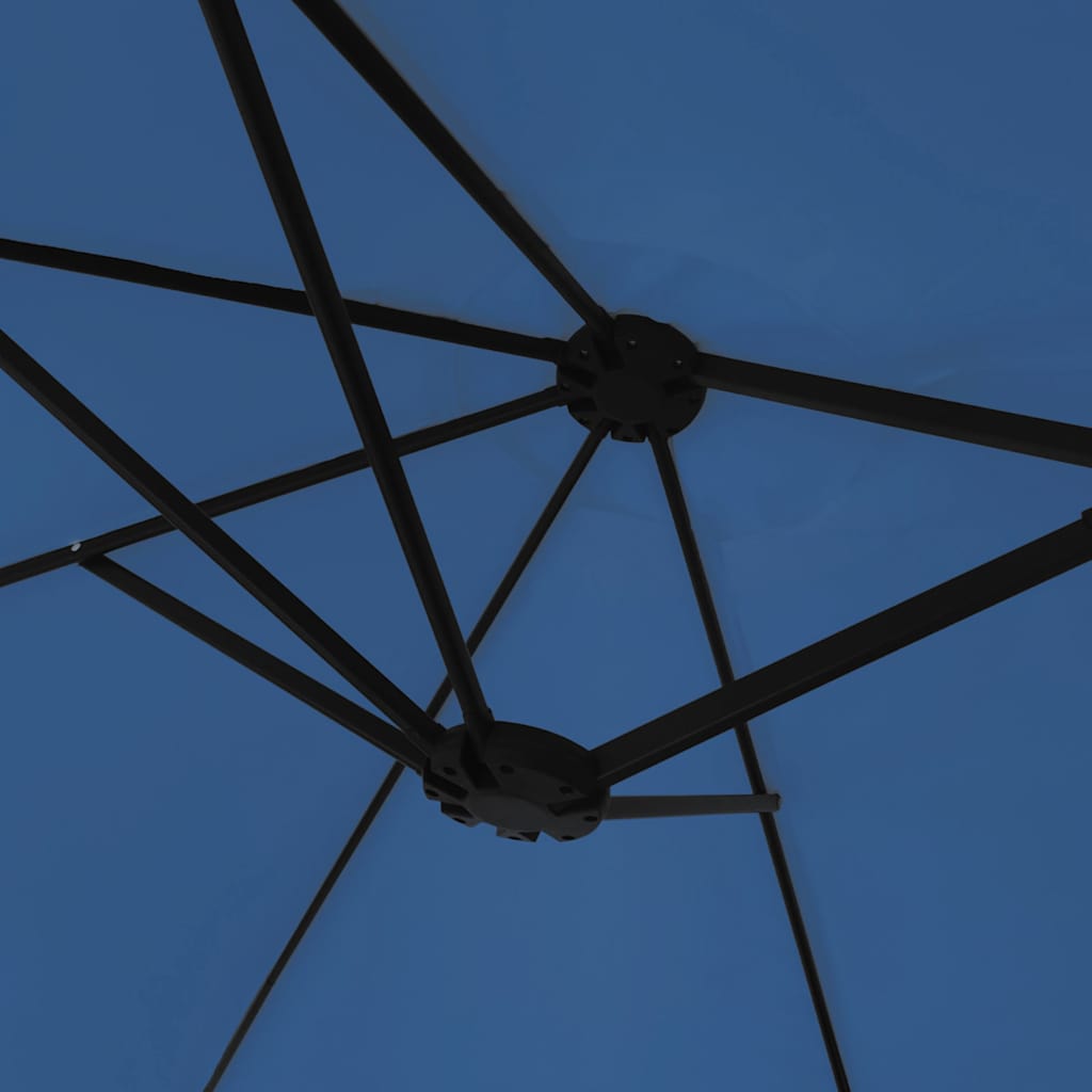 Doppel-Sonnenschirm mit LED-Leuchten Sandweiß 449x265 cm