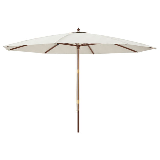 Sonnenschirm mit Holzmast Sandfarben 400x273 cm