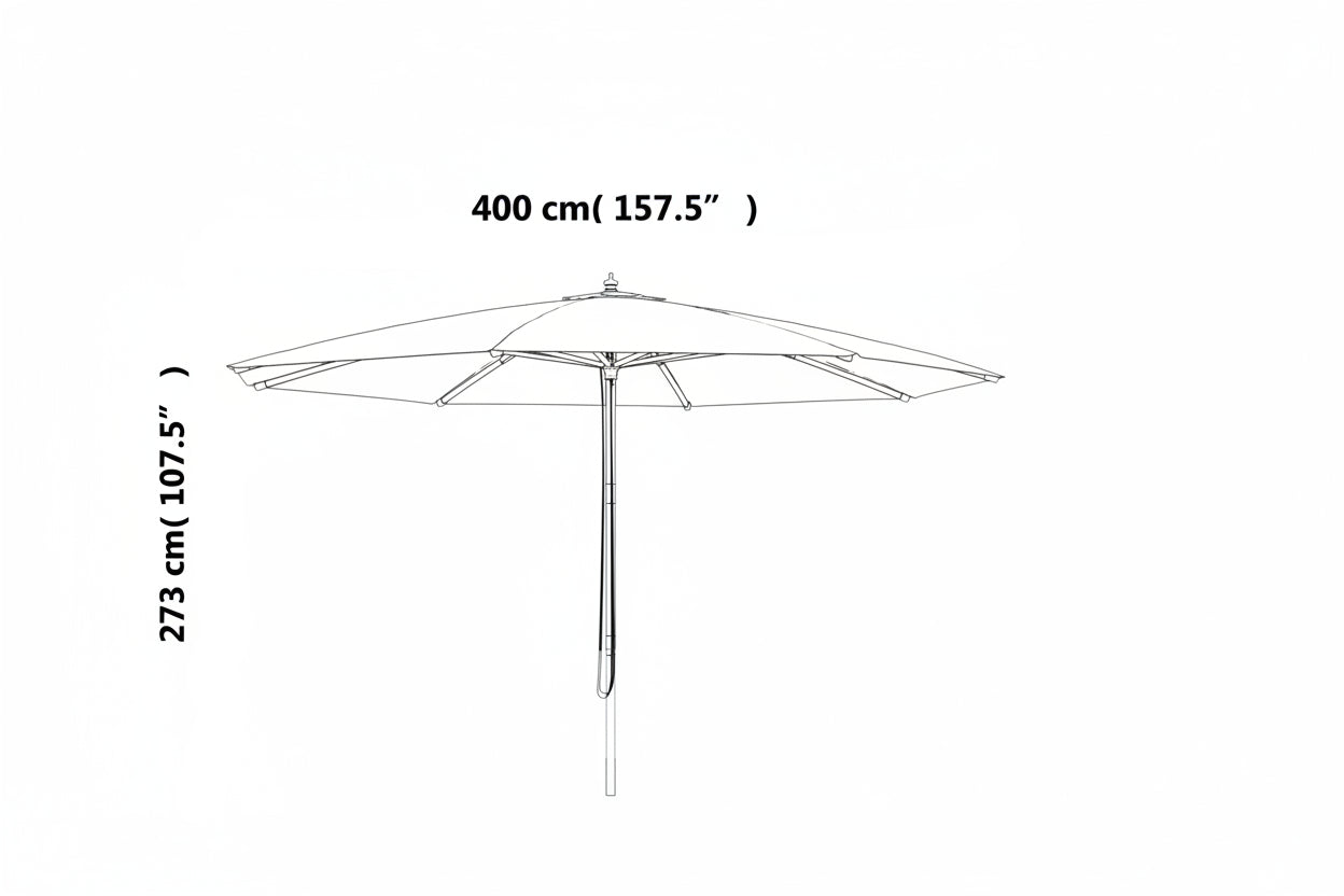 Sonnenschirm mit Holzmast Sandfarben 400x273 cm