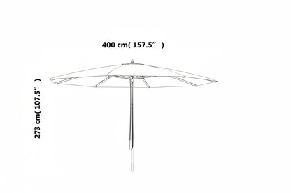 Sonnenschirm mit Holzmast Sandfarben 400x273 cm