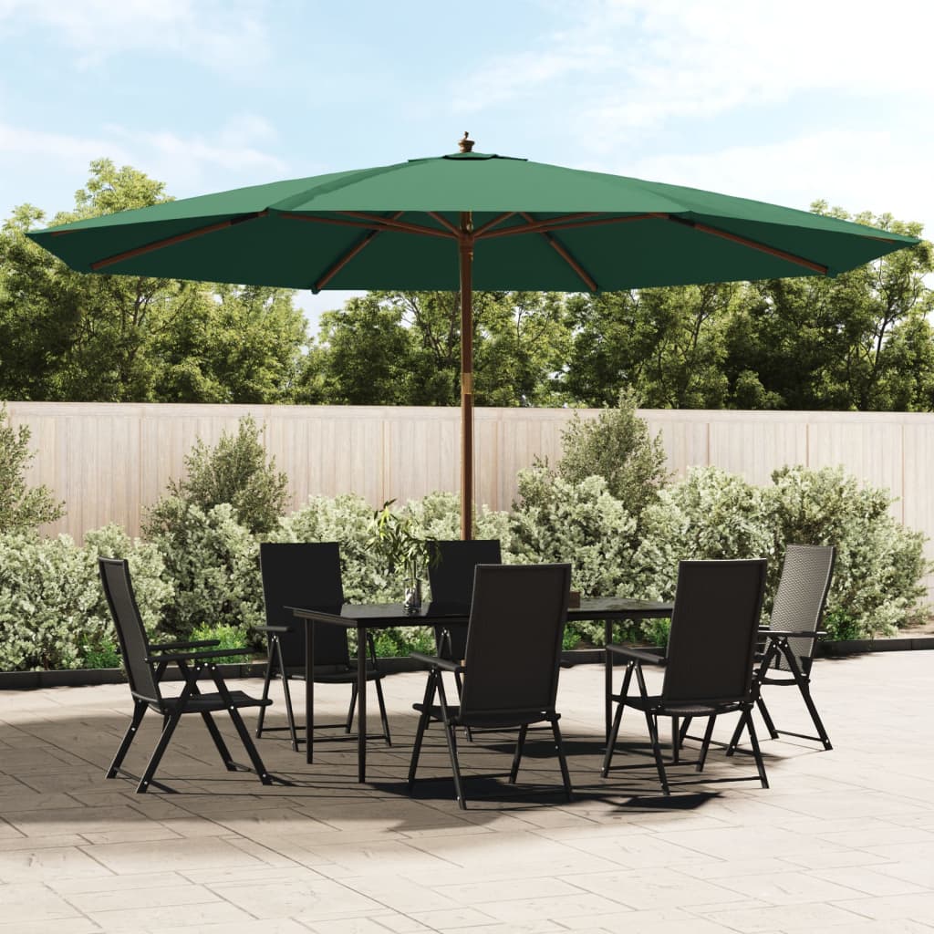 Sonnenschirm mit Holzmast Sandfarben 400x273 cm