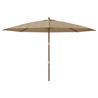 Sonnenschirm mit Holzmast Sandfarben 400x273 cm