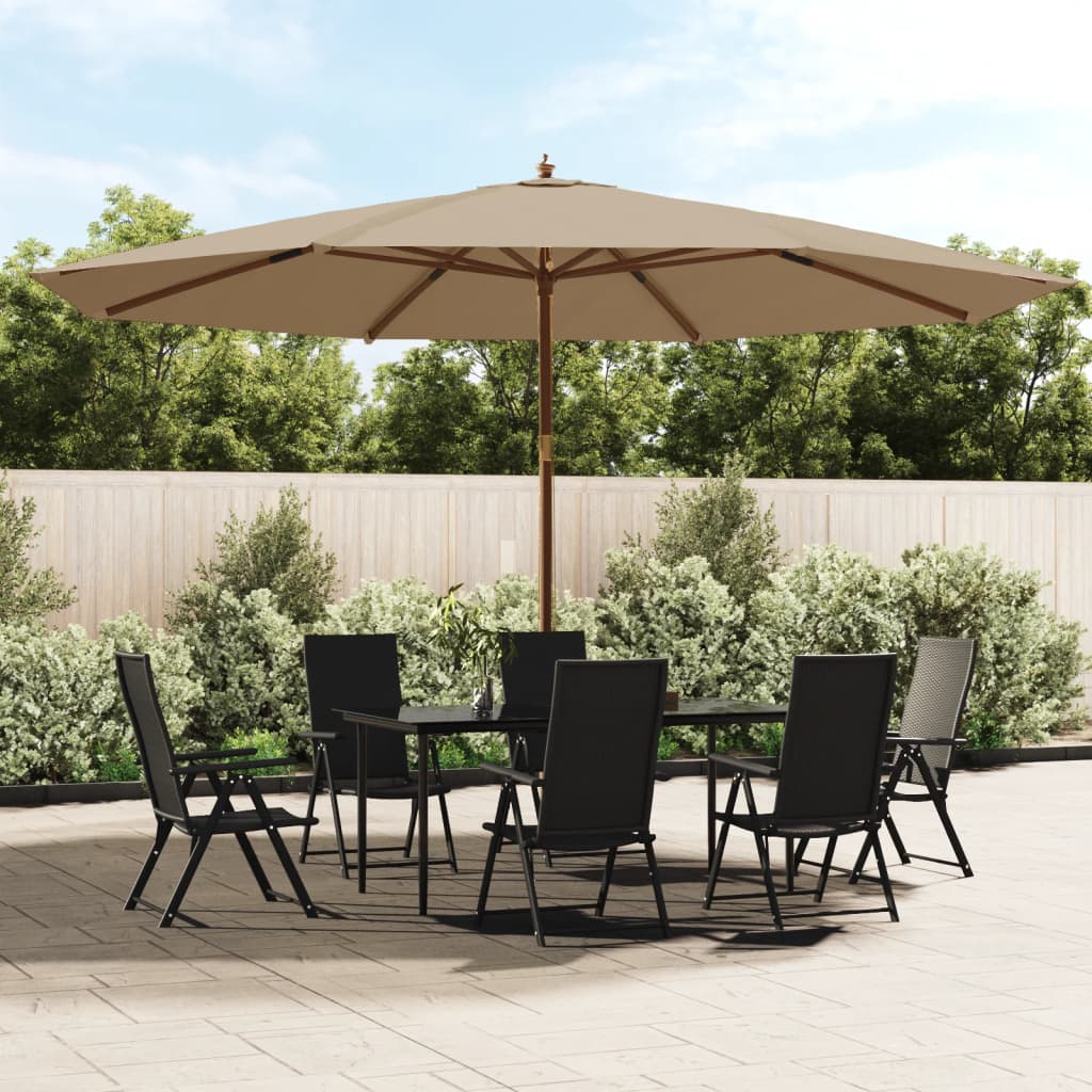 Sonnenschirm mit Holzmast Sandfarben 400x273 cm