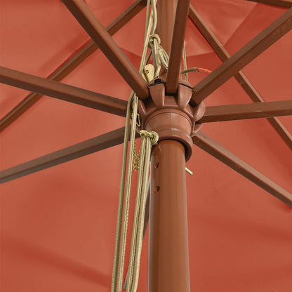 Sonnenschirm mit Holzmast Sandfarben 400x273 cm
