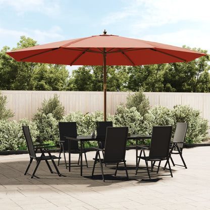 Sonnenschirm mit Holzmast Sandfarben 400x273 cm
