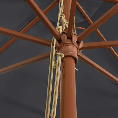 Sonnenschirm mit Holzmast Sandfarben 400x273 cm