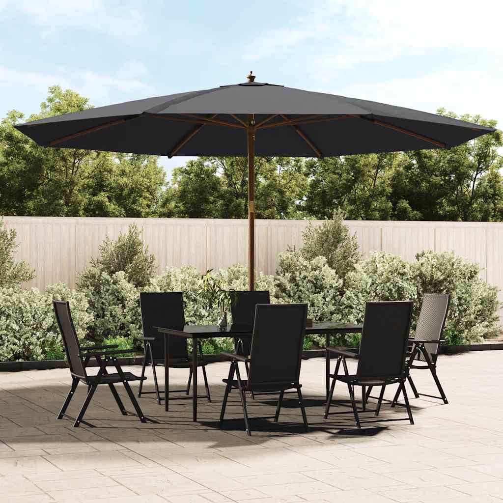 Sonnenschirm mit Holzmast Sandfarben 400x273 cm
