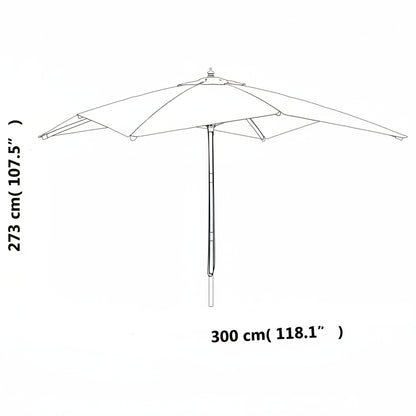 Sonnenschirm mit Holzmast Sandfarben 300x300x273 cm