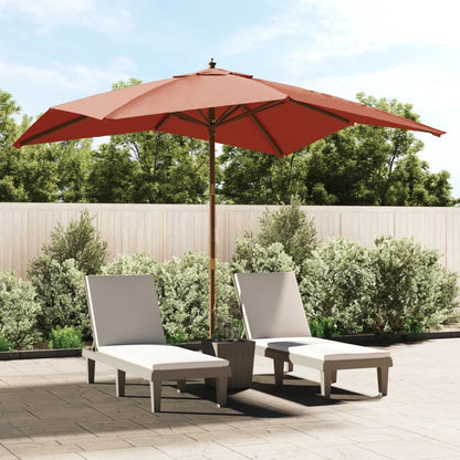 Sonnenschirm mit Holzmast Sandfarben 300x300x273 cm