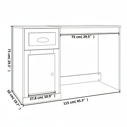 Schreibtisch mit Schublade Sonoma-Eiche 115x50x75 cm