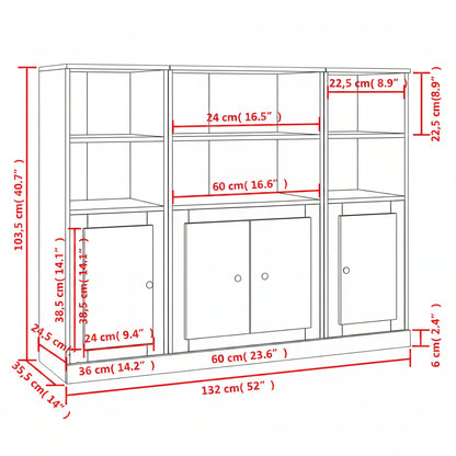 Highboards 3 Stk. Sonoma-Eiche Holzwerkstoff