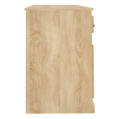 Schreibtisch mit Stauraum Hochglanz-Weiß Holzwerkstoff