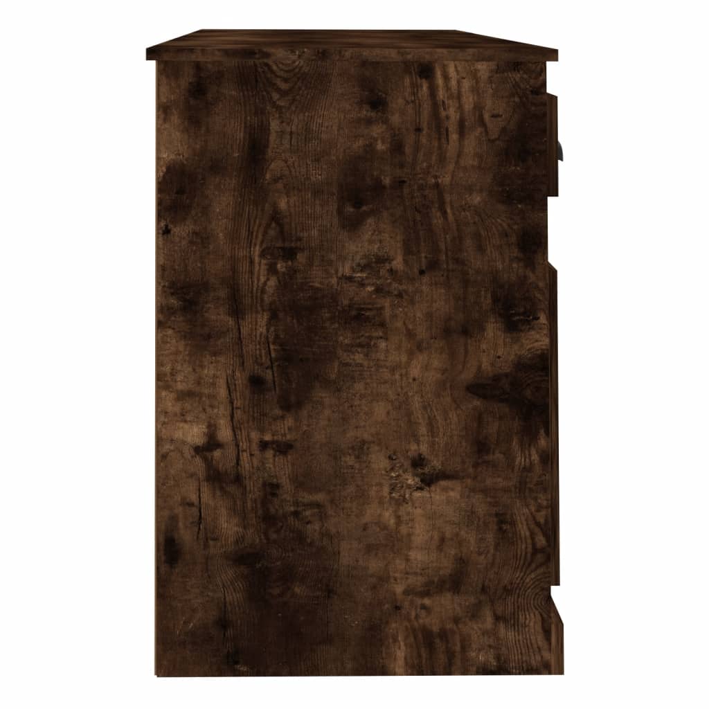 Schreibtisch mit Stauraum Hochglanz-Weiß Holzwerkstoff