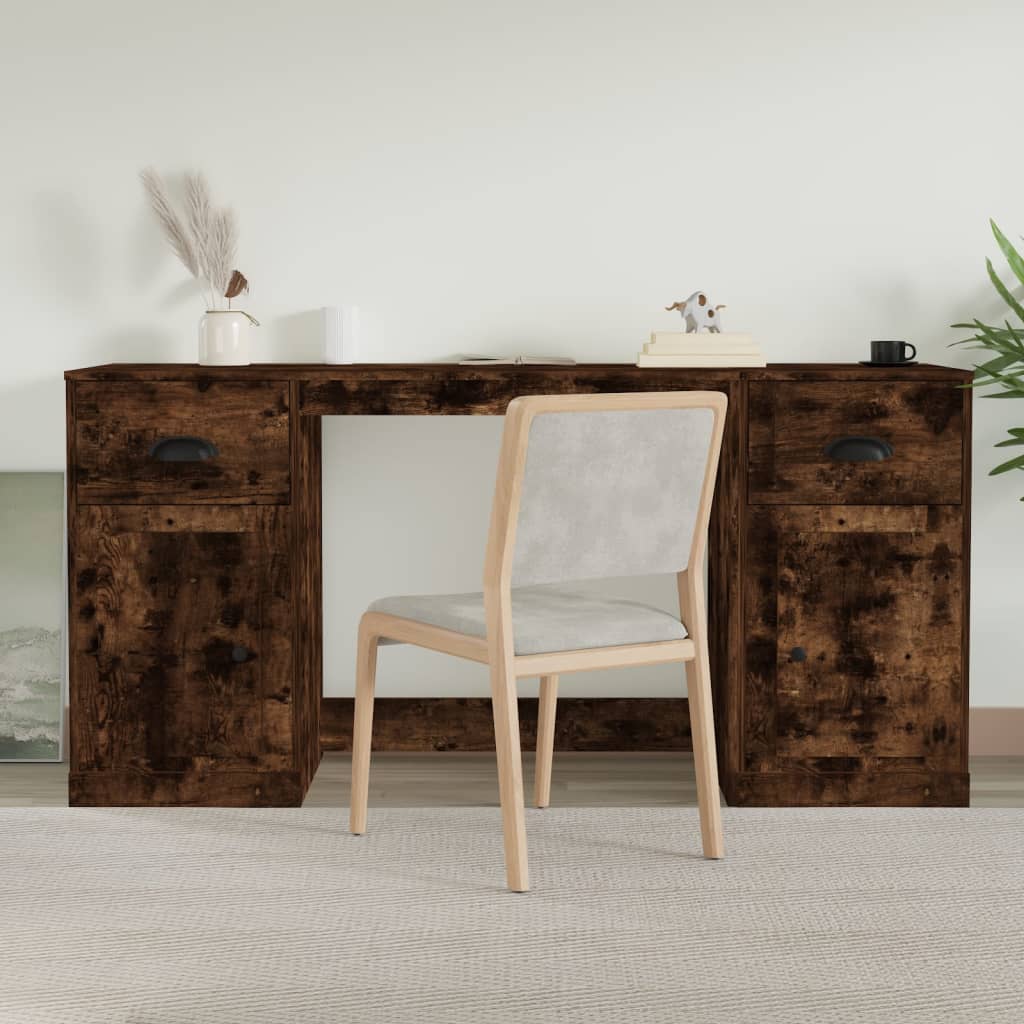 Schreibtisch mit Stauraum Hochglanz-Weiß Holzwerkstoff