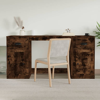 Schreibtisch mit Stauraum Hochglanz-Weiß Holzwerkstoff