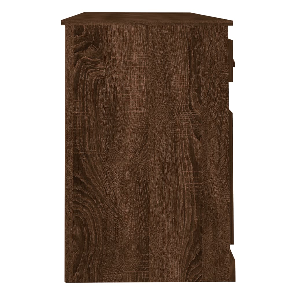 Schreibtisch mit Stauraum Hochglanz-Weiß Holzwerkstoff