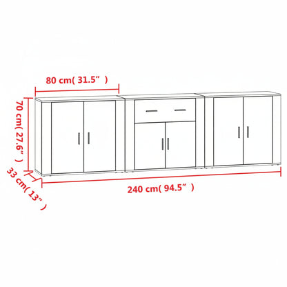 Sideboards 3 Stk. Holzwerkstoff