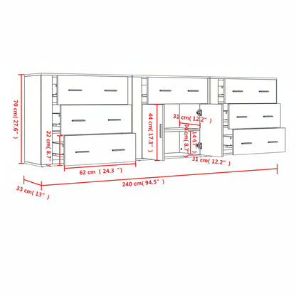 Sideboards 3 Stk. Holzwerkstoff