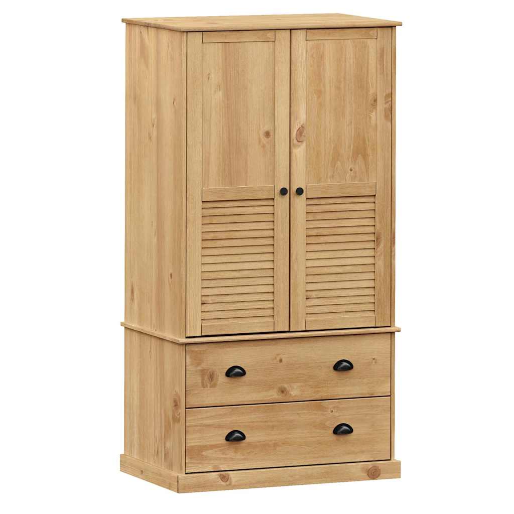 Kleiderschrank VIGO Grau 90x55x170 cm Massivholz Kiefer