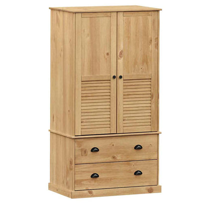 Kleiderschrank VIGO Grau 90x55x170 cm Massivholz Kiefer