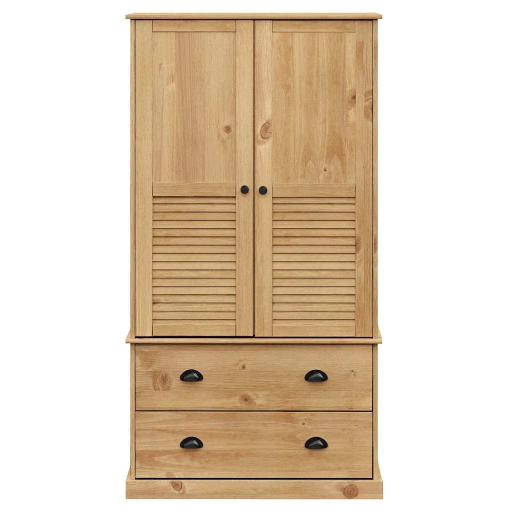 Kleiderschrank VIGO Grau 90x55x170 cm Massivholz Kiefer