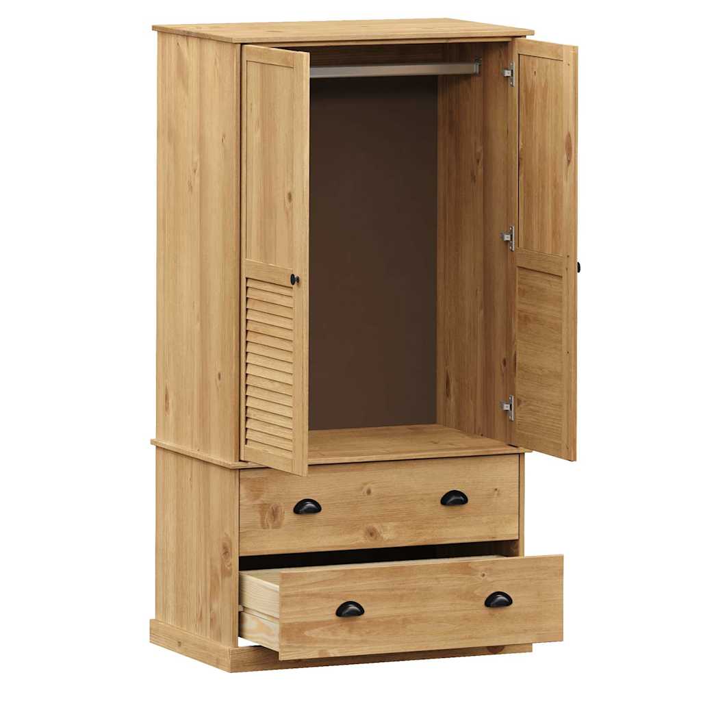 Kleiderschrank VIGO Grau 90x55x170 cm Massivholz Kiefer